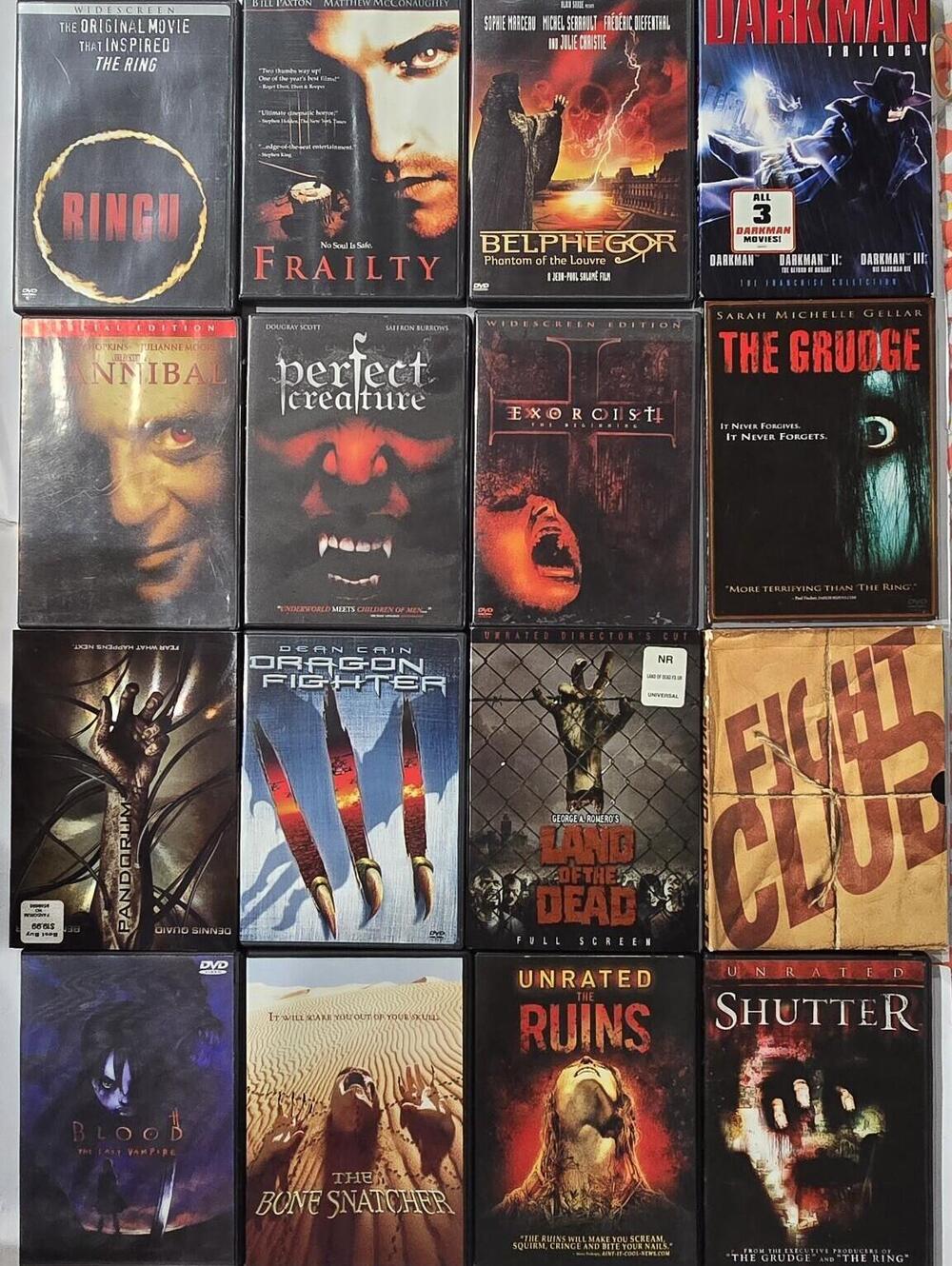 Massive Horror Thriller DVD Lot 16 Movies 18 Discs Darkman Grudge Ringu Collecti